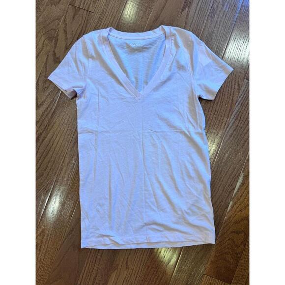 NWT J.Crew Preppy Light Pink Short Sleeve Slub Cotton T Womens T-shirt XS H5967 - Picture 1 of 4